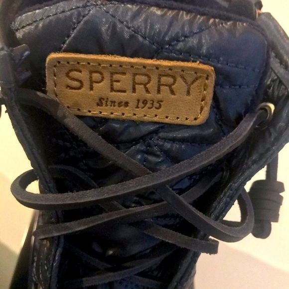 SPERRY Duck Boots Nylon Quilted Saltwater Navy STS-82681 Size 8 - Picture 10 of 10